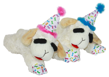 Lamb Chop with Birthday Hat 10.5"- Pink or Blue 