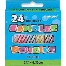24 Count Rainbow Stick Birthday Candle 